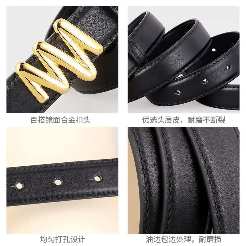 Women Genuine Leather Belt with Skirt Suit Decoration - Image 6