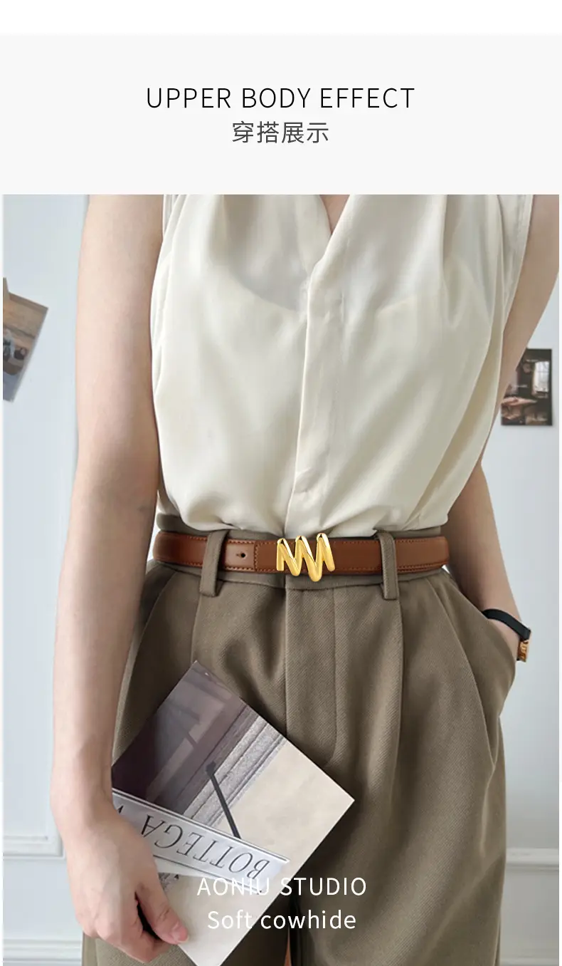 Women Genuine Leather Belt with Skirt Suit Decoration — feature 11