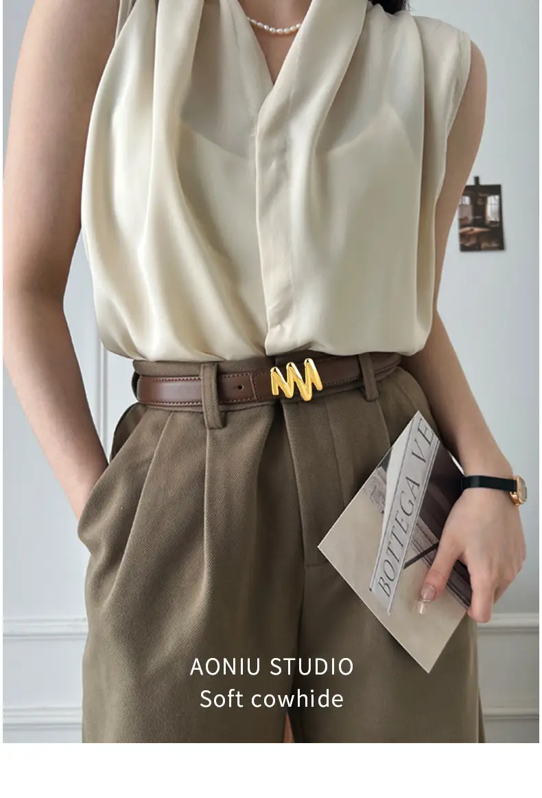 Women Genuine Leather Belt with Skirt Suit Decoration — feature 13