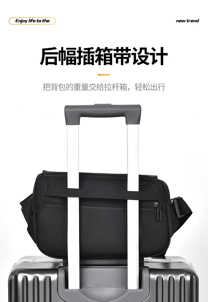 Men's Black Jersey Casual Shoulder Bag with Camera & Keys — feature 14