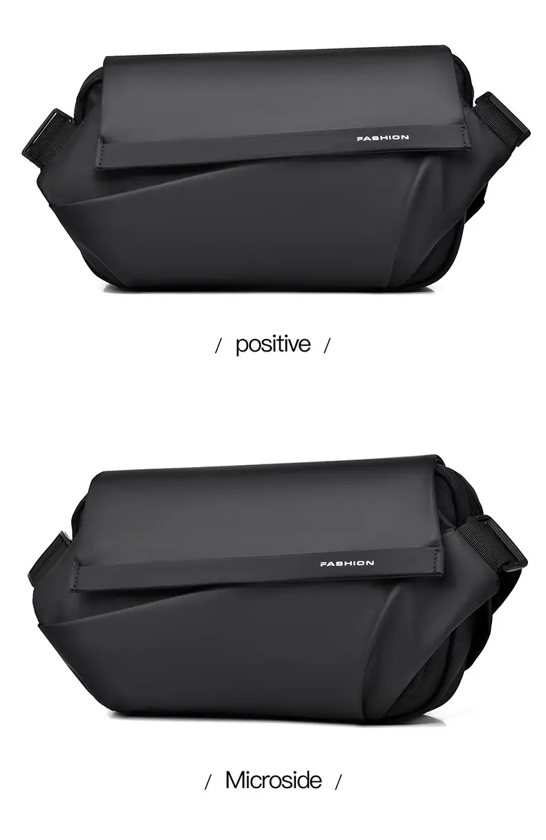 Men's Black Jersey Casual Shoulder Bag with Camera & Keys — feature 16