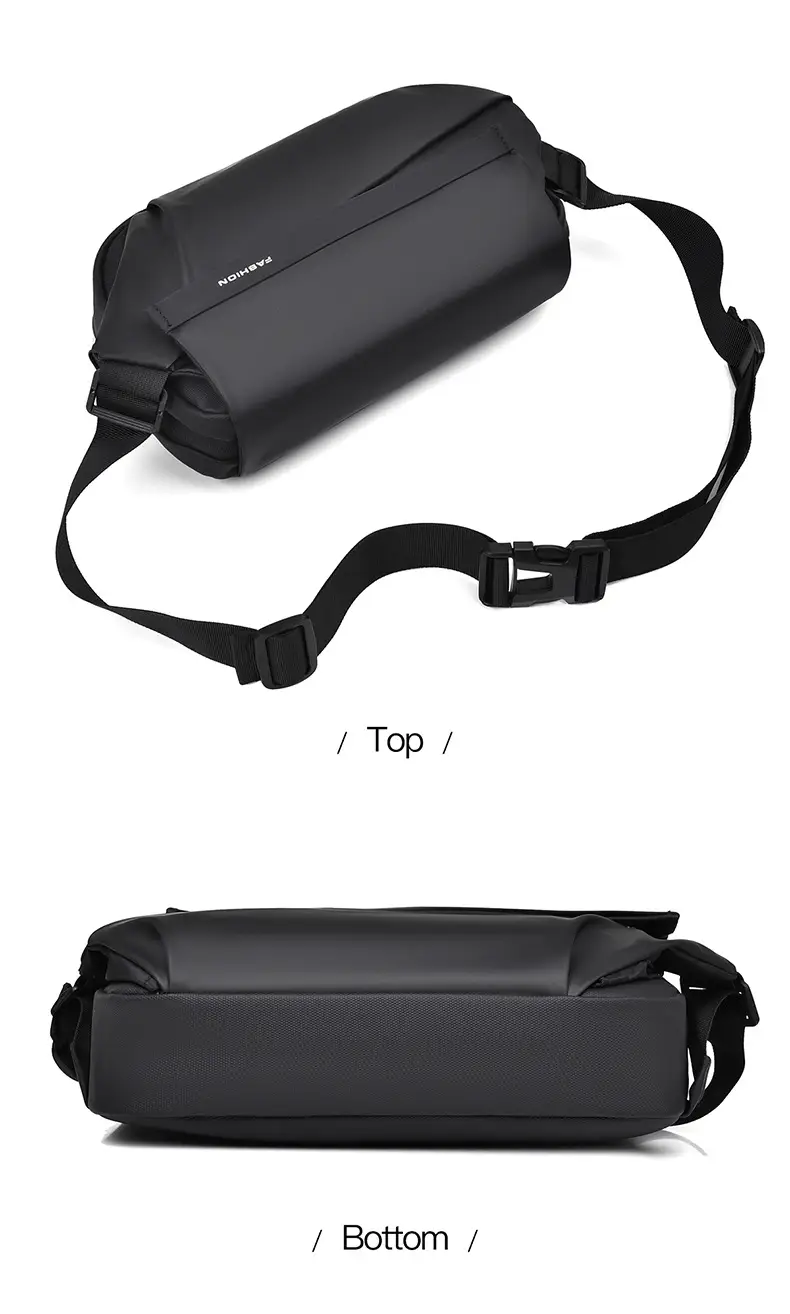 Men's Black Jersey Casual Shoulder Bag with Camera & Keys — feature 18