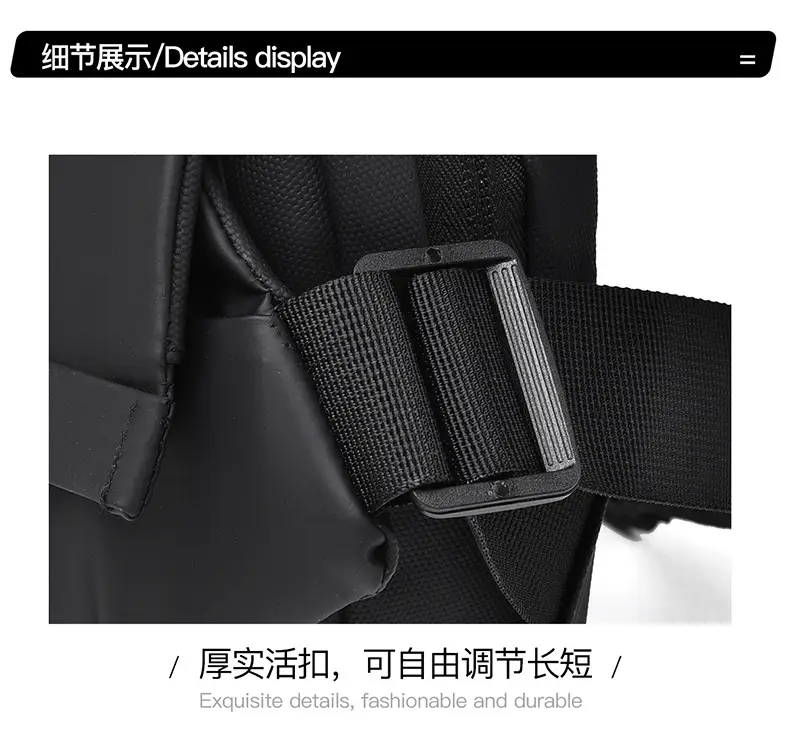 Men's Black Jersey Casual Shoulder Bag with Camera & Keys — feature 19