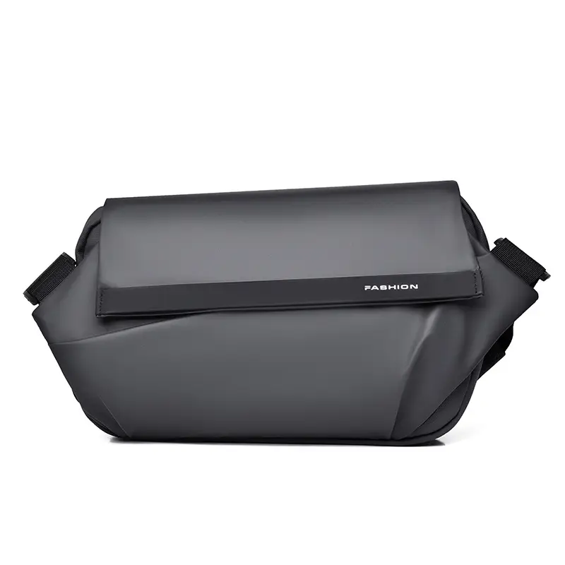 Men's Black Jersey Casual Shoulder Bag with Camera & Keys - Image 2