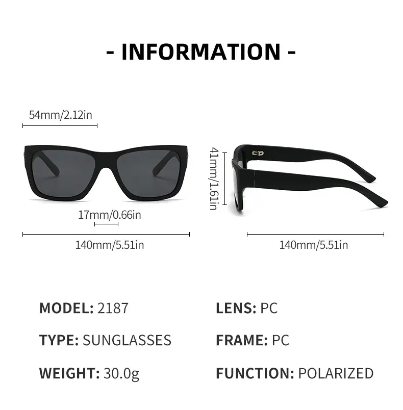 Black Polarized Sunglasses for Men Women Travel Driving Outdoor — feature 5
