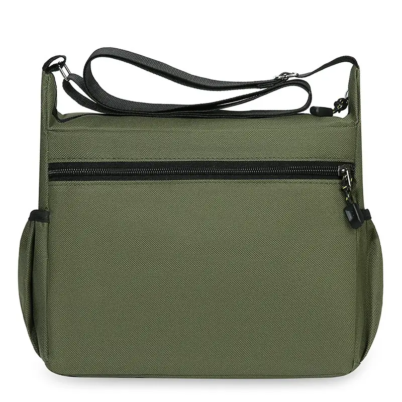 Men's Waterproof Five-Layer Crossbody Bag Olive Green - Image 8
