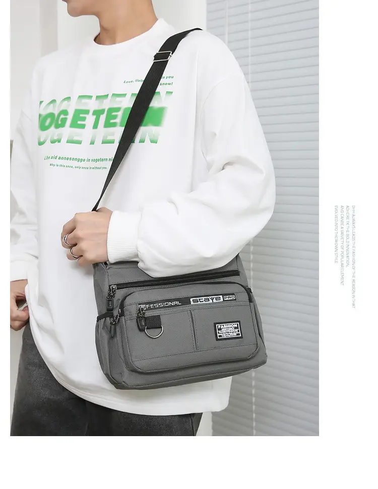 Men's Waterproof Five-Layer Crossbody Bag Olive Green — feature 11