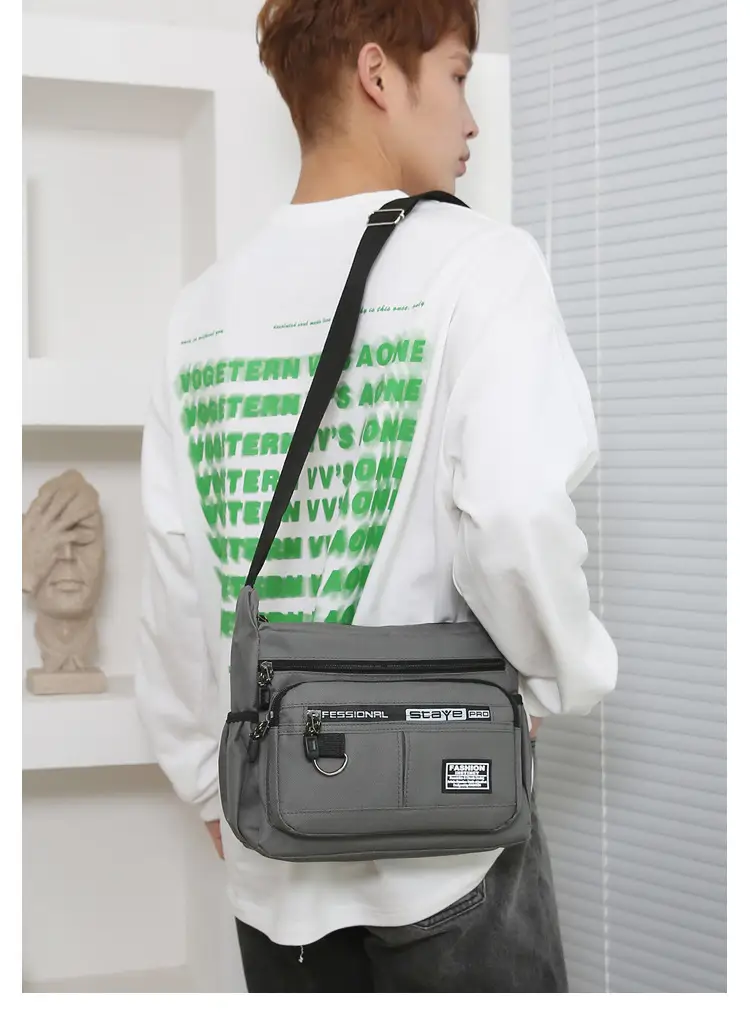 Men's Waterproof Five-Layer Crossbody Bag Olive Green — feature 12