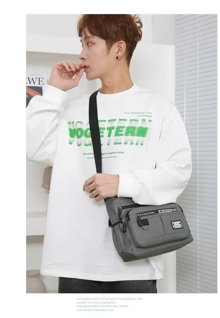 Men's Waterproof Five-Layer Crossbody Bag Olive Green — feature 13