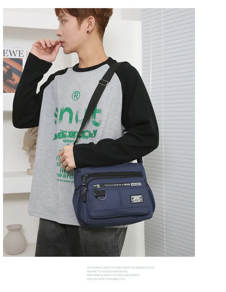 Men's Waterproof Five-Layer Crossbody Bag Olive Green — feature 18