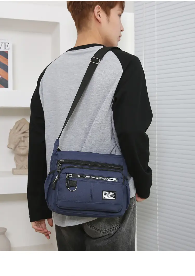 Men's Waterproof Five-Layer Crossbody Bag Olive Green — feature 19