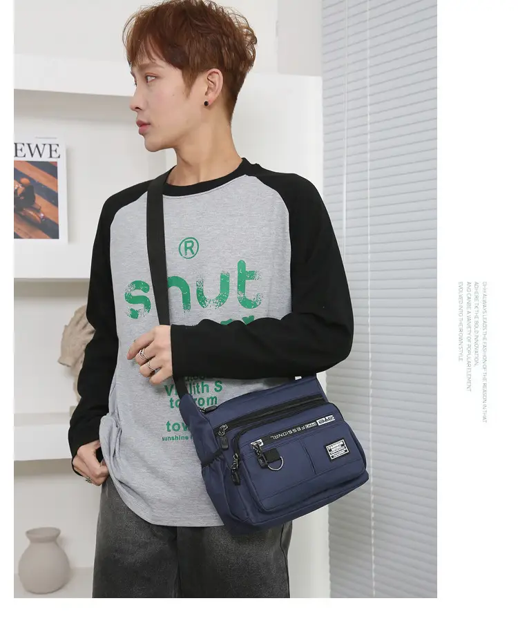 Men's Waterproof Five-Layer Crossbody Bag Olive Green — feature 20