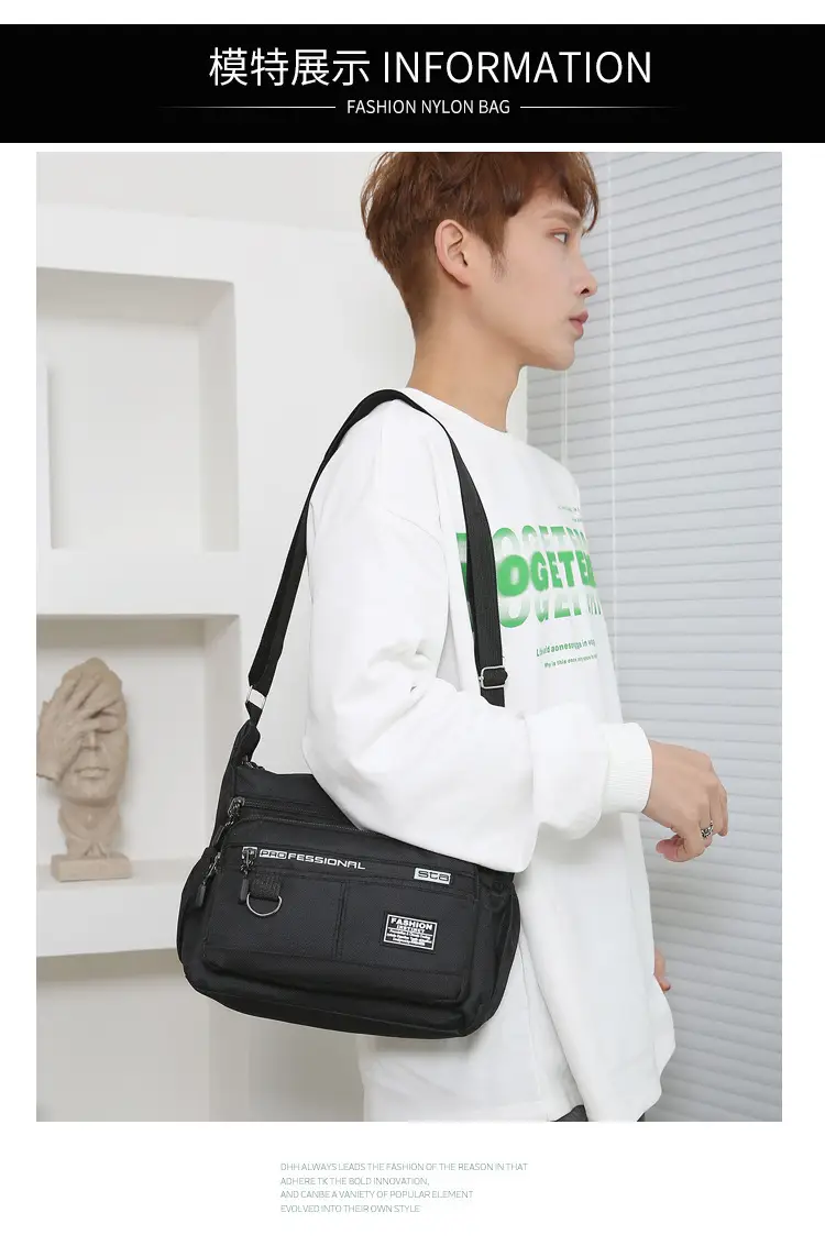 Men's Waterproof Five-Layer Crossbody Bag Olive Green — feature 8