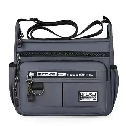 Men's Waterproof Five-Layer Crossbody Bag Olive Green - Image 2