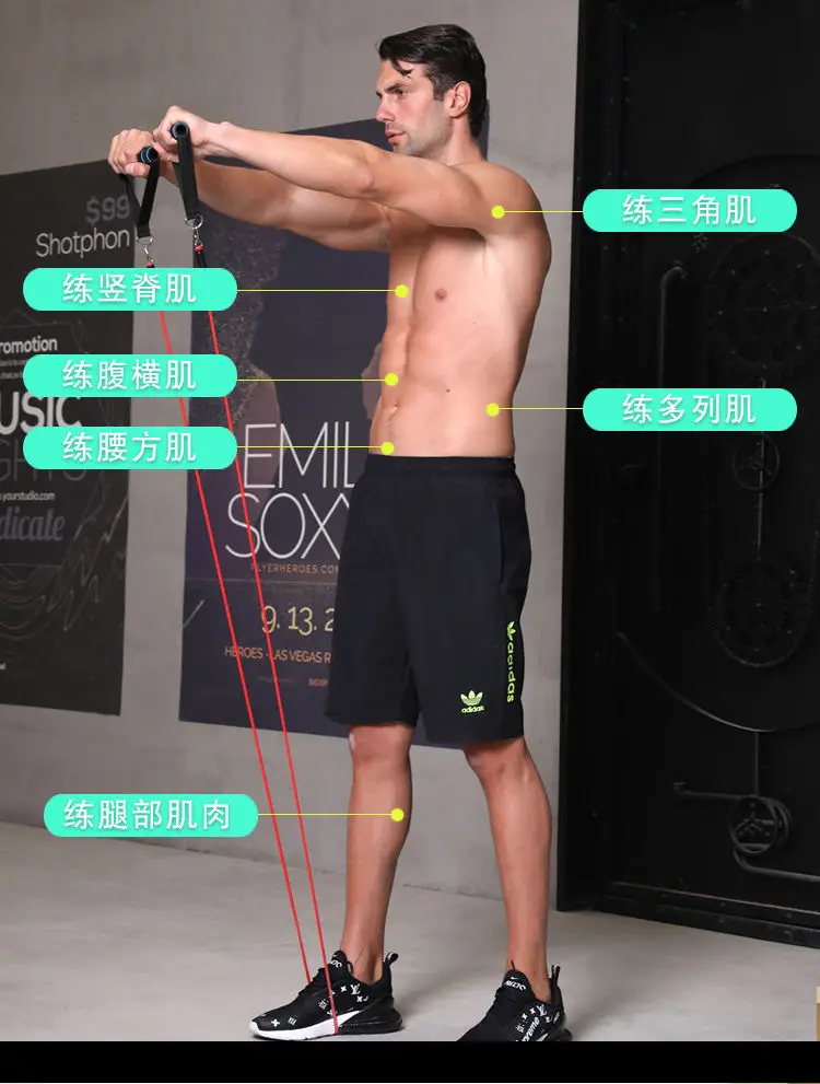 Tensioner Tension Belt Set Multi-Functional Door Sports 11-Piece Combination Fitness Tension Rope — feature 15