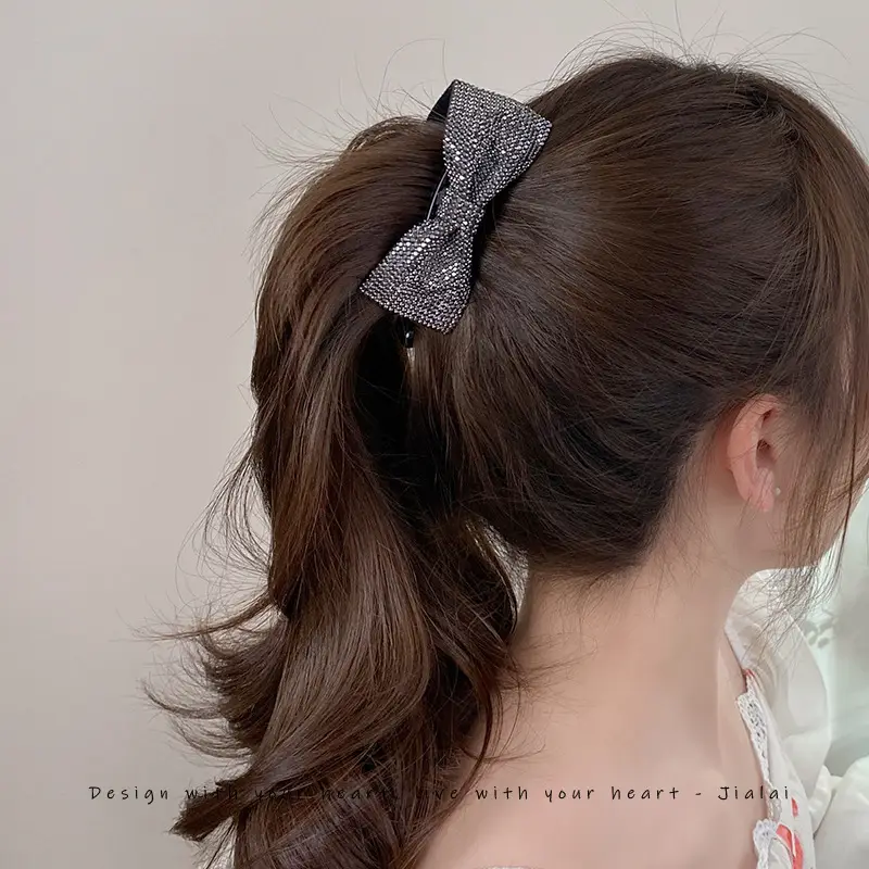 Shiny Diamond Bow Full Clip Women's Hair Accessories — feature 7