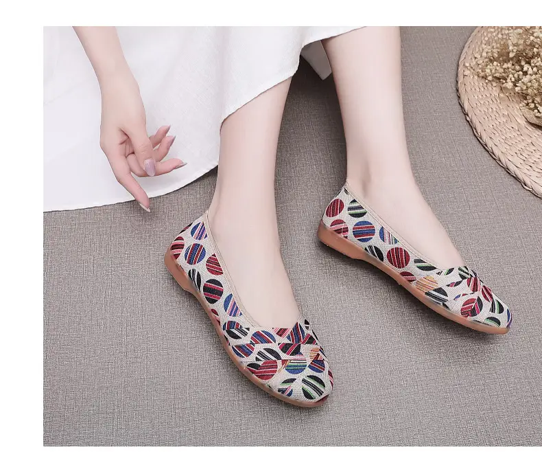 Spring and Summer New Old Beijing Cloth Shoes Women's Low-top All-match Canvas Shoes Slip-on Flat Shoes Low Heel Comfortable Fisherman Shoes — feature 10