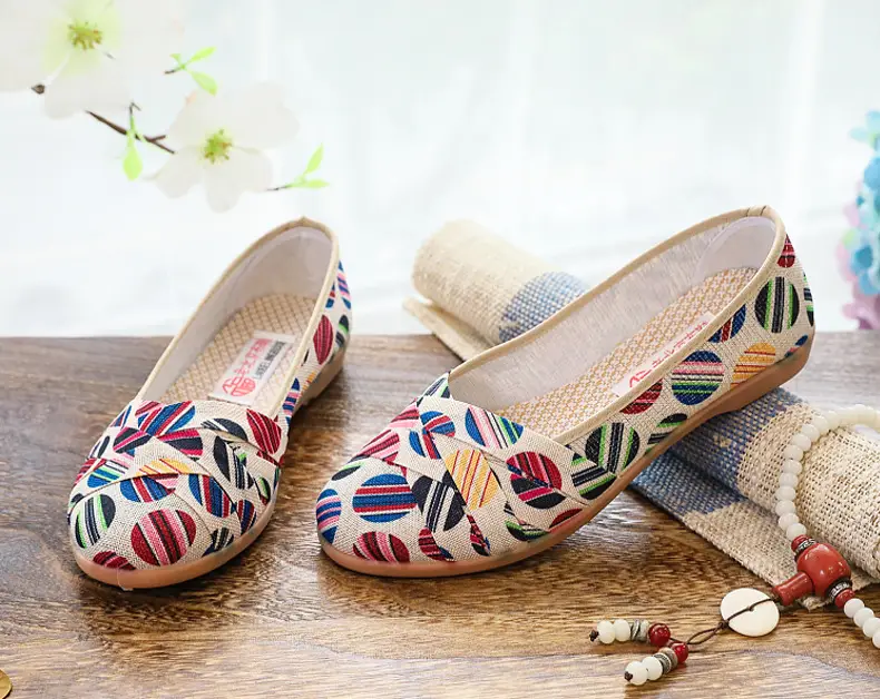 Spring and Summer New Old Beijing Cloth Shoes Women's Low-top All-match Canvas Shoes Slip-on Flat Shoes Low Heel Comfortable Fisherman Shoes — feature 13