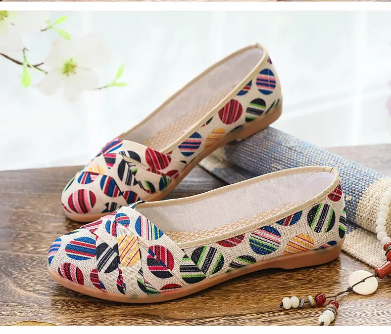 Spring and Summer New Old Beijing Cloth Shoes Women's Low-top All-match Canvas Shoes Slip-on Flat Shoes Low Heel Comfortable Fisherman Shoes — feature 14