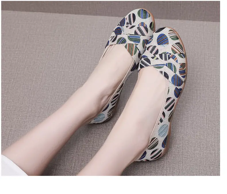 Spring and Summer New Old Beijing Cloth Shoes Women's Low-top All-match Canvas Shoes Slip-on Flat Shoes Low Heel Comfortable Fisherman Shoes — feature 20