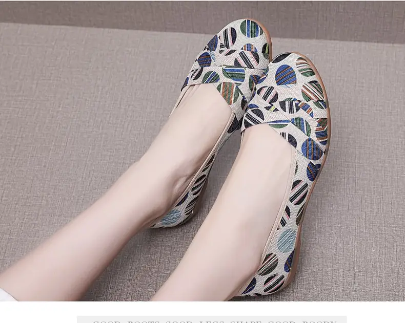 Spring and Summer New Old Beijing Cloth Shoes Women's Low-top All-match Canvas Shoes Slip-on Flat Shoes Low Heel Comfortable Fisherman Shoes — feature 7