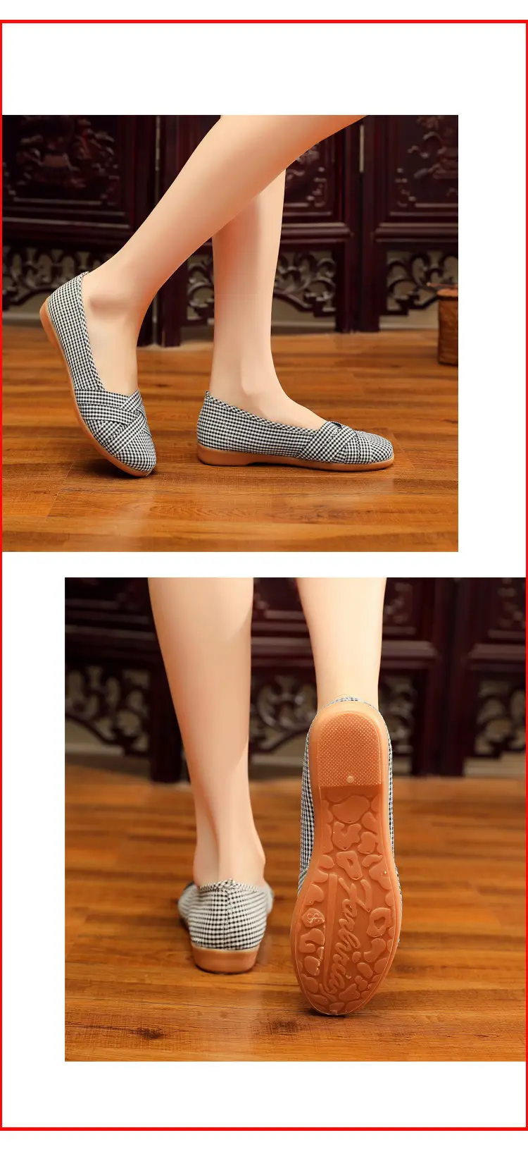 Spring and Summer New Women's Shoes, Old Beijing Cloth Shoes, Middle-Aged and Elderly Mother's Shoes, Comfortable Non-Slip Women's Flats, One-Step Tbottomon Soles — feature 12
