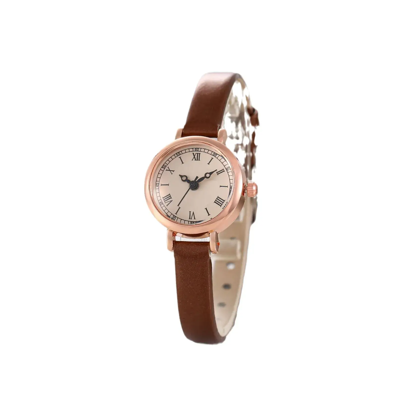 Women's Rose Gold Analog Watch with Black Strap - Image 10