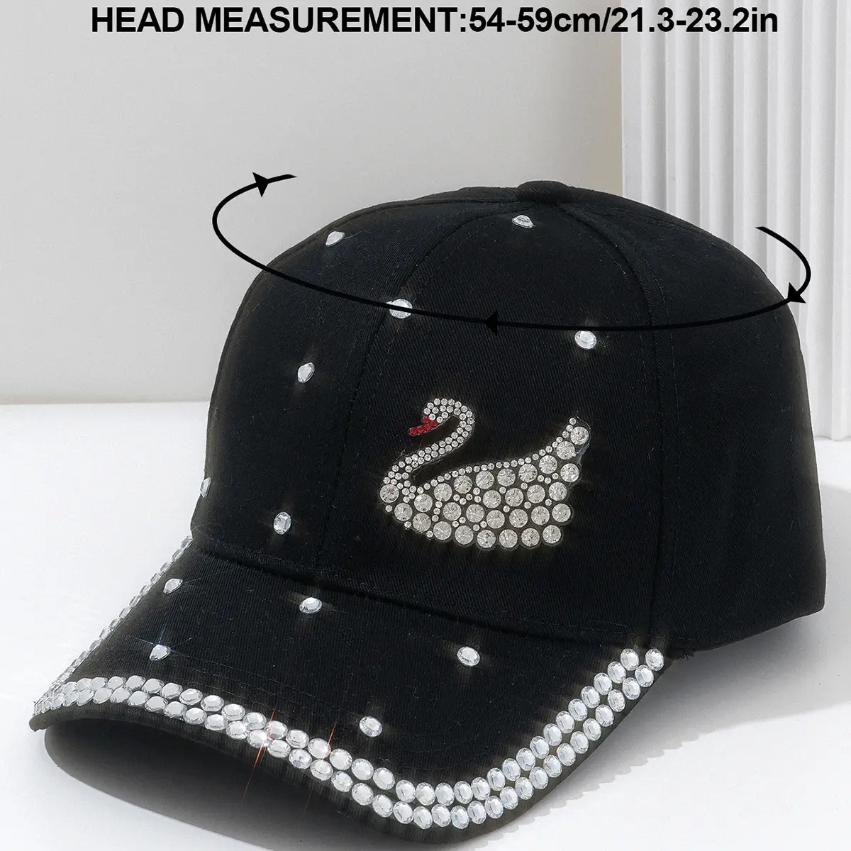 White Rhinestone Swan Cap for Women Party Sunshade - Image 5
