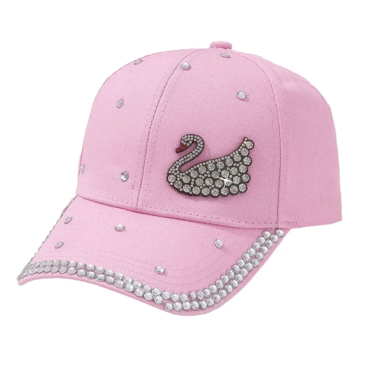 White Rhinestone Swan Cap for Women Party Sunshade - Image 6
