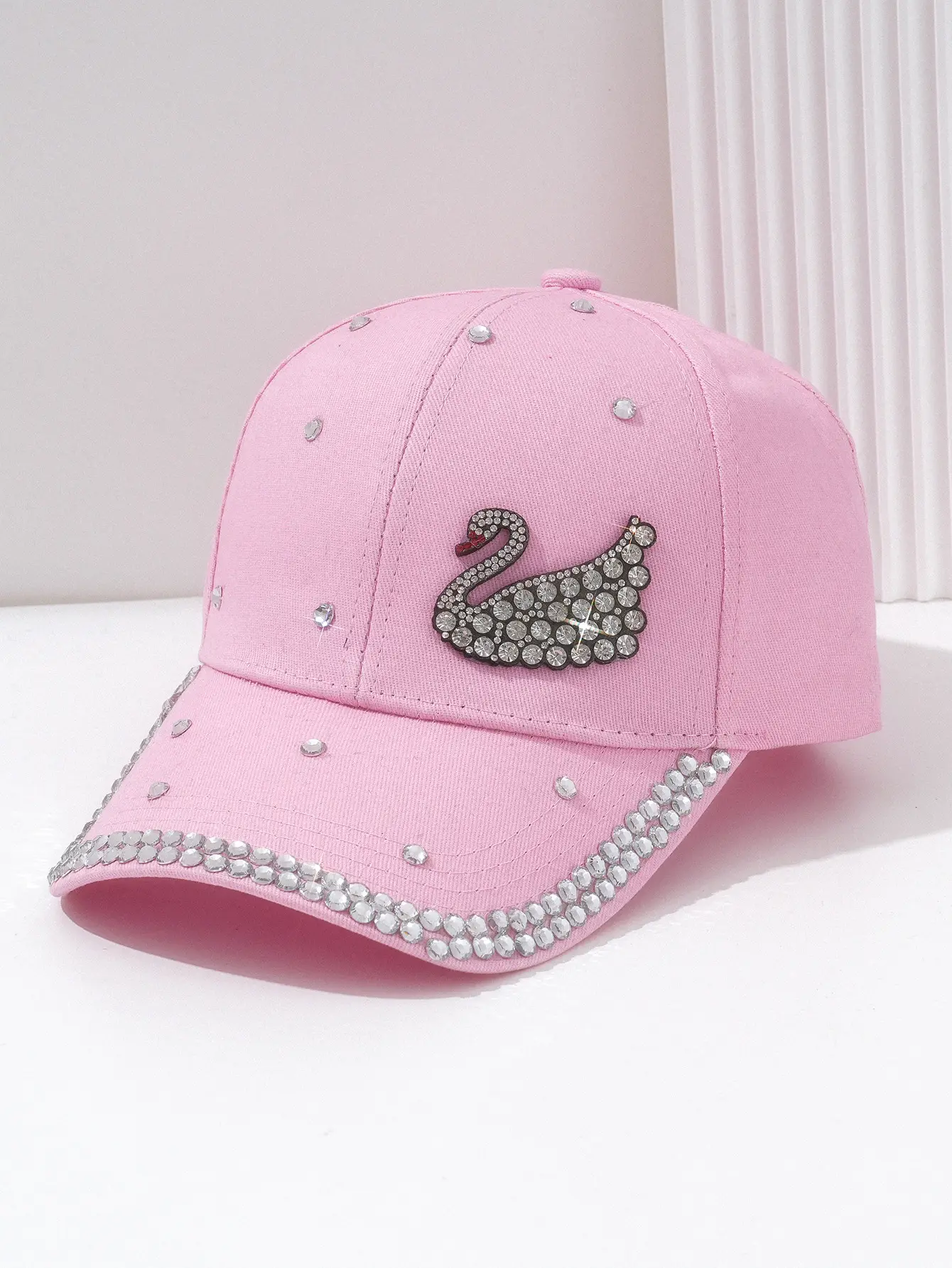 White Rhinestone Swan Cap for Women Party Sunshade — feature 6