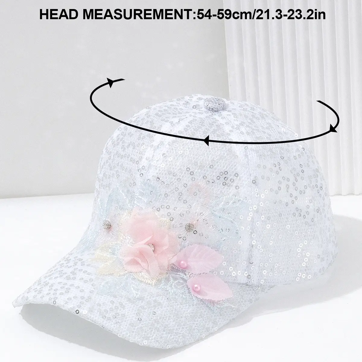 Women's Pearl Petal Sequin Baseball Cap - Image 5
