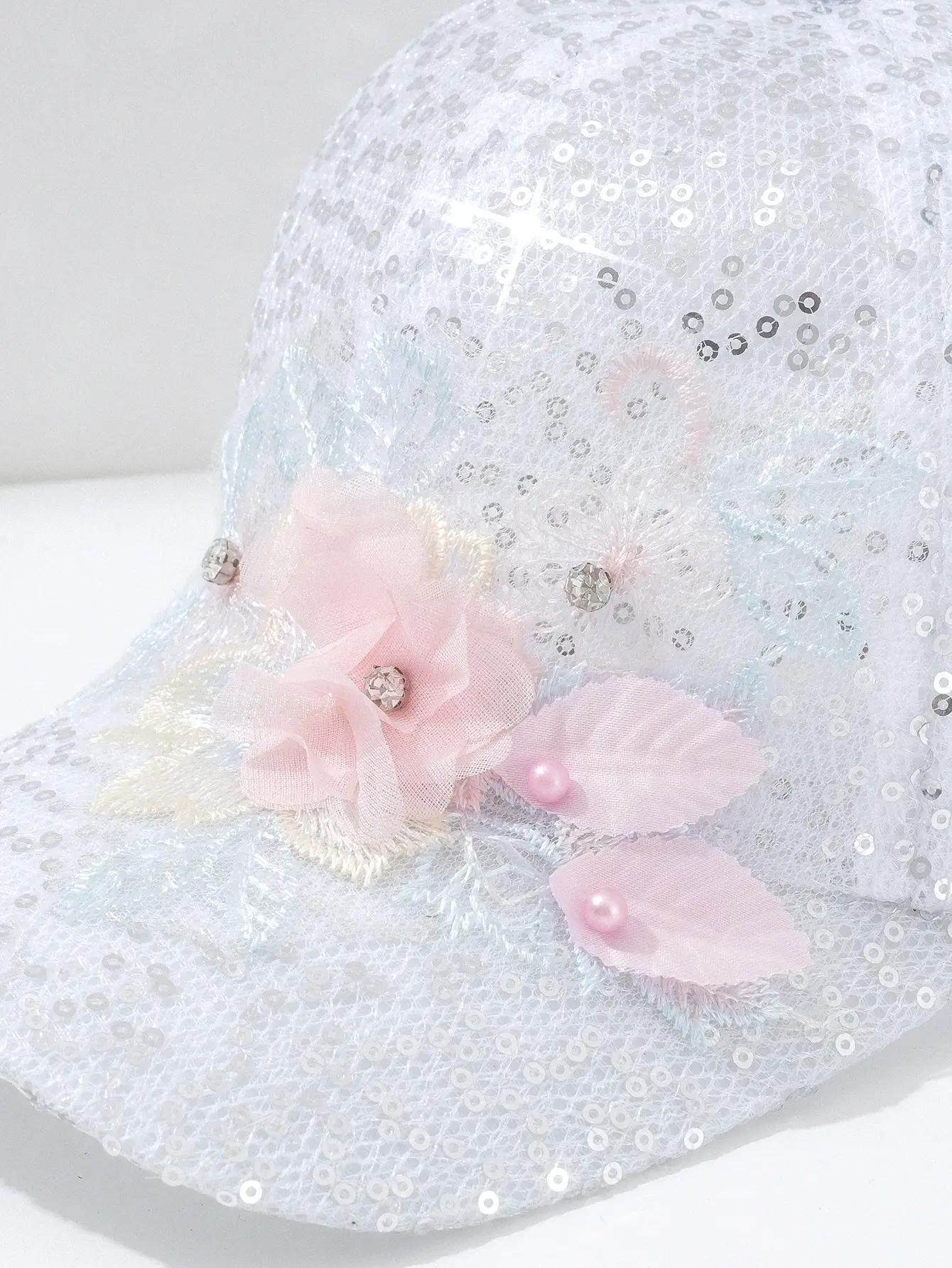 Women's Pearl Petal Sequin Baseball Cap — feature 3