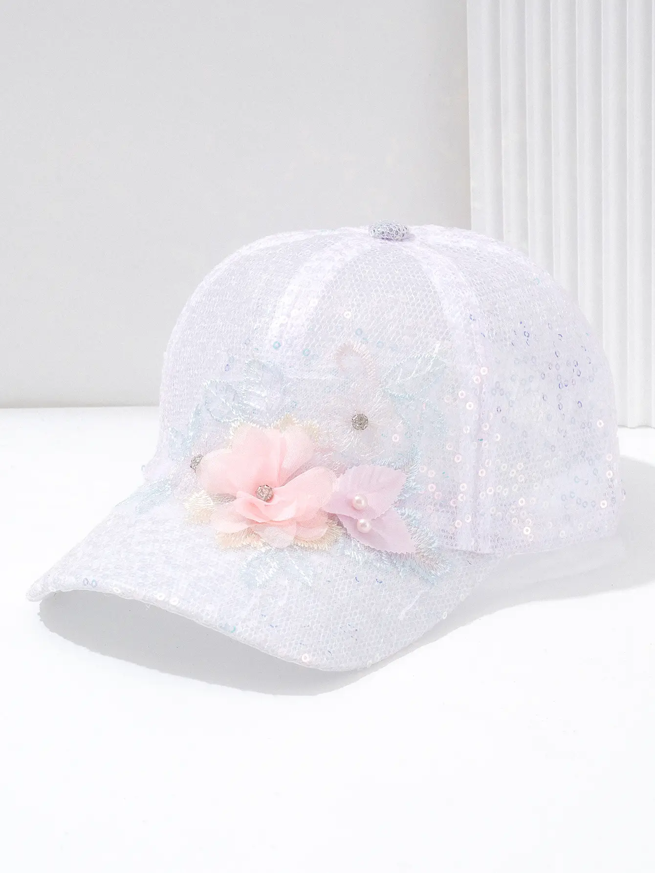Women's Pearl Petal Sequin Baseball Cap — feature 4