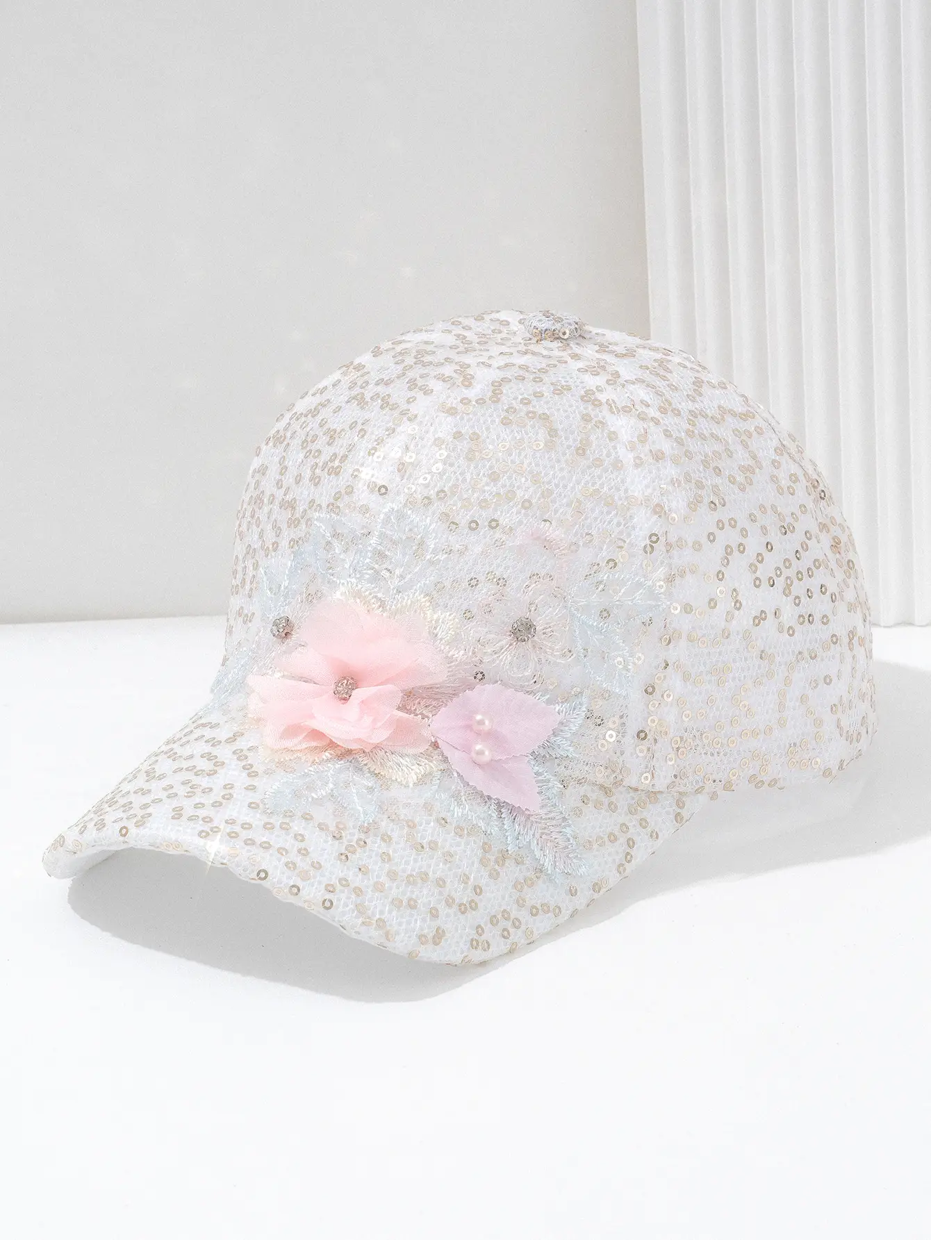 Women's Pearl Petal Sequin Baseball Cap — feature 5