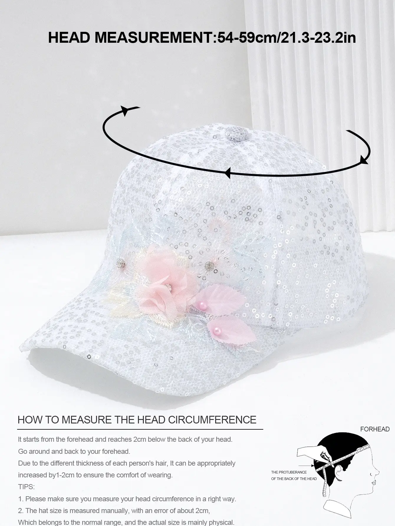 Women's Pearl Petal Sequin Baseball Cap — feature 6