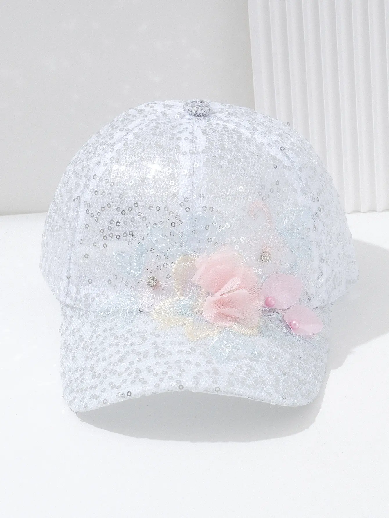 Women's Pearl Petal Sequin Baseball Cap — feature 7