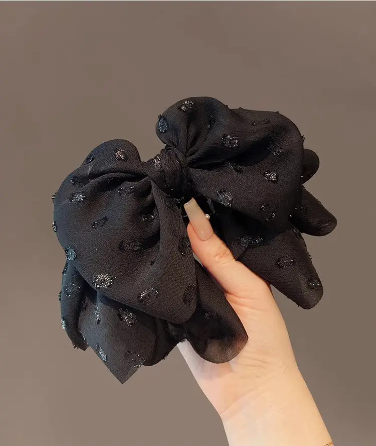 Black Star Hairpin with Embellished Bow Clip — feature 5