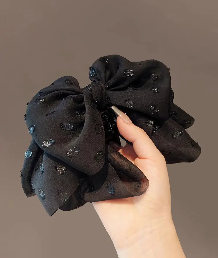 Black Star Hairpin with Embellished Bow Clip — feature 8