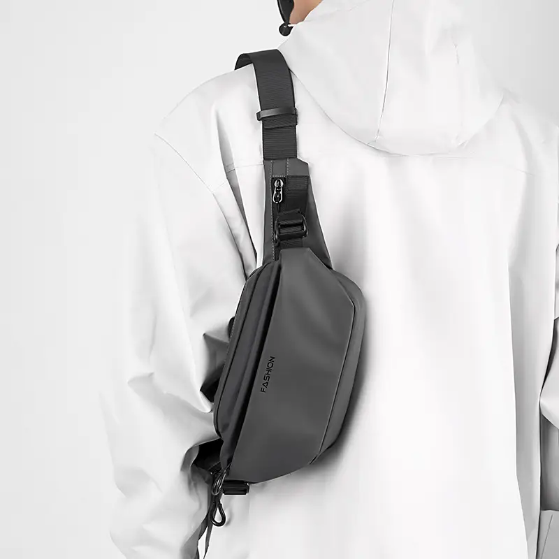 Men's Black Casual Crossbody Bag with Watch & Keys - Image 8