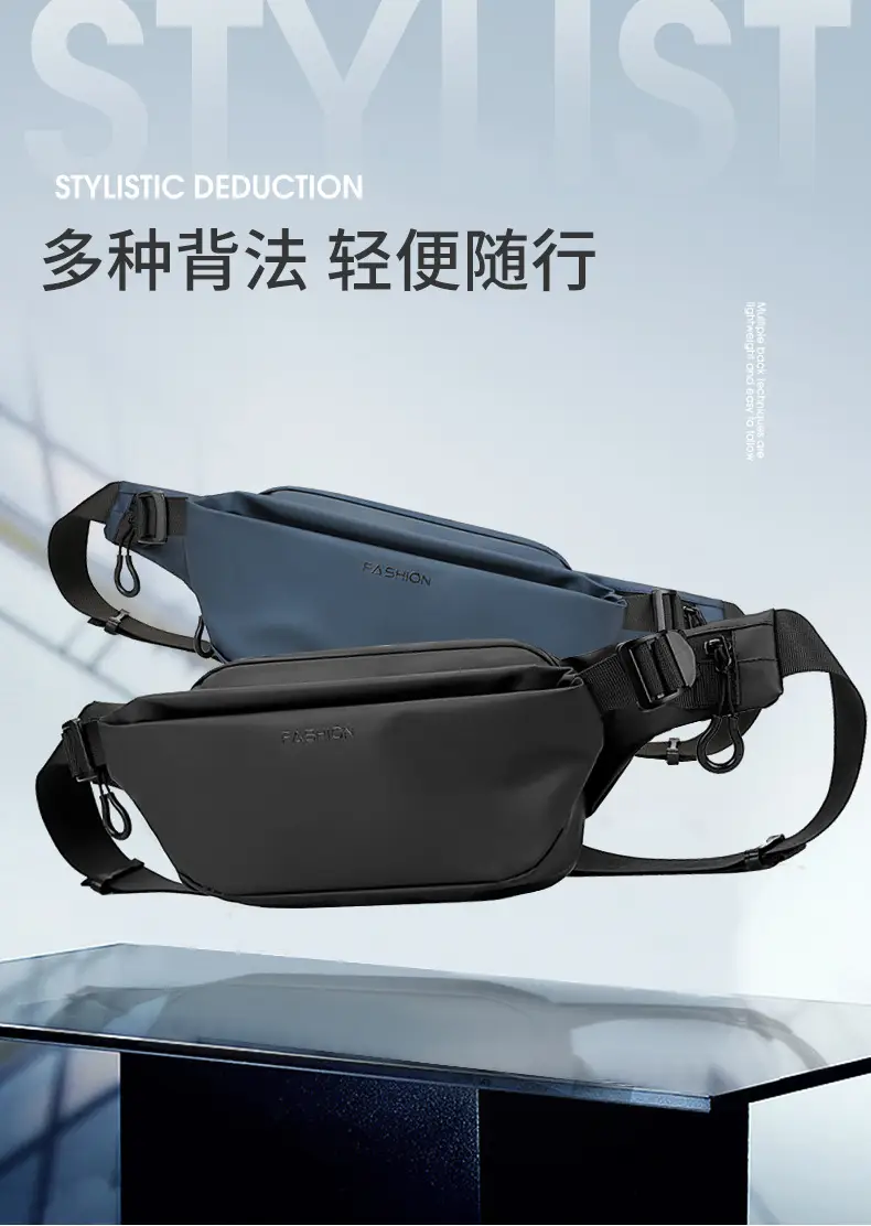 Men's Black Casual Crossbody Bag with Watch & Keys — feature 1