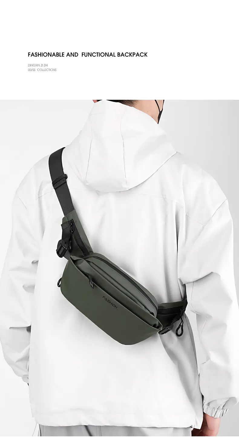 Men's Black Casual Crossbody Bag with Watch & Keys — feature 10