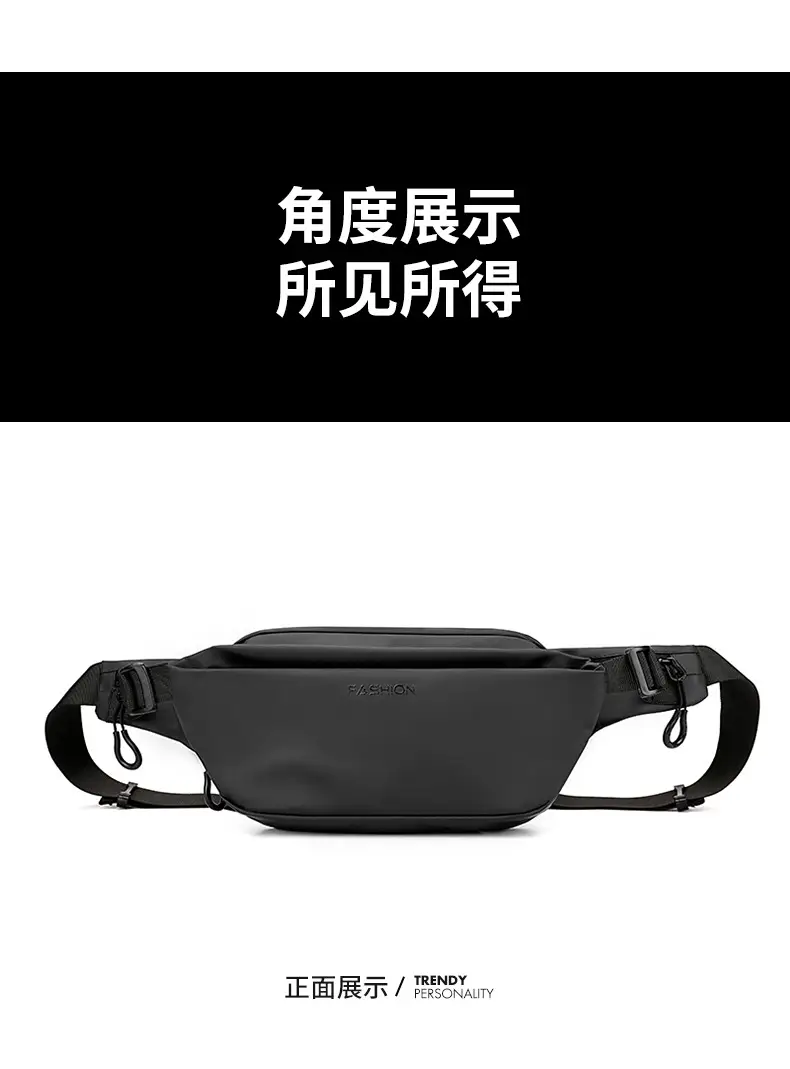 Men's Black Casual Crossbody Bag with Watch & Keys — feature 24