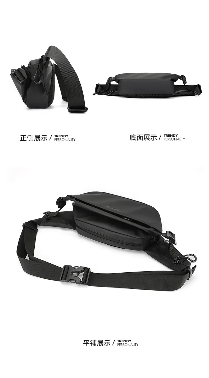 Men's Black Casual Crossbody Bag with Watch & Keys — feature 26