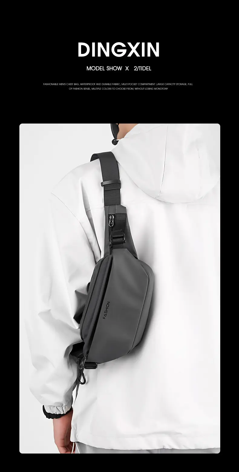 Men's Black Casual Crossbody Bag with Watch & Keys — feature 3
