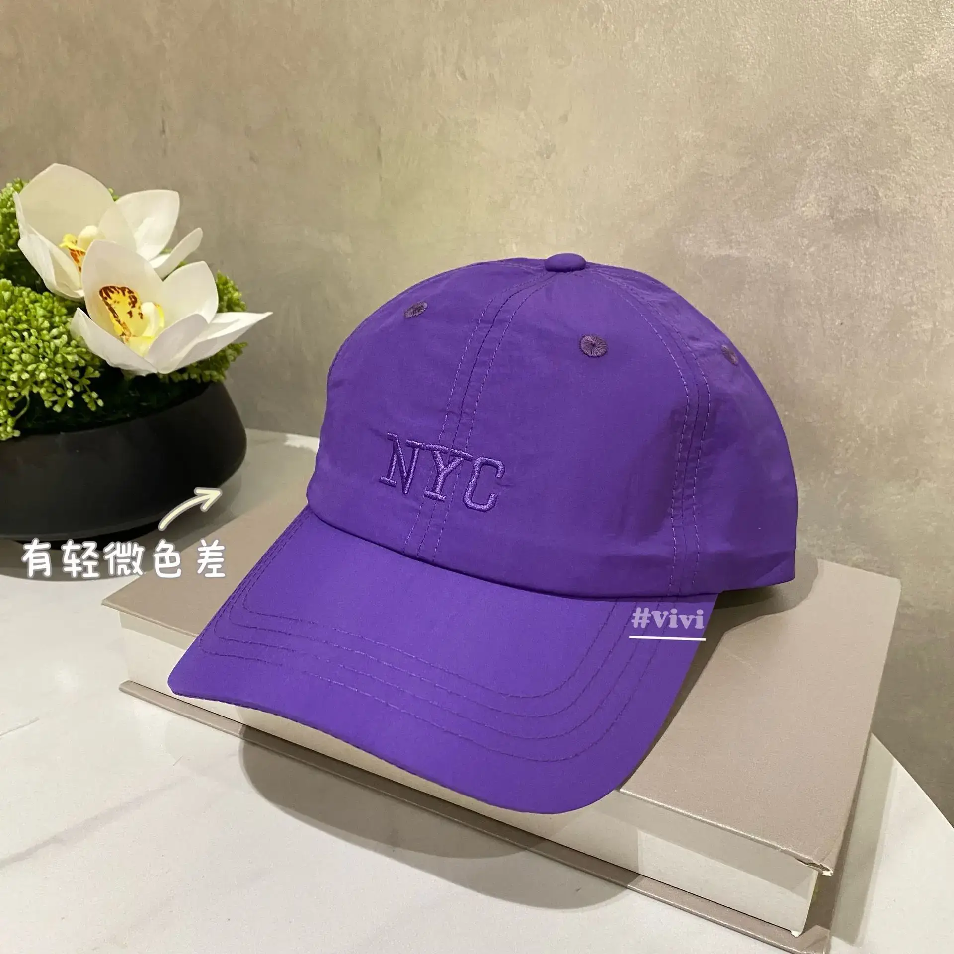 Purple Women's NYC Baseball Cap with Embroidery - Image 5