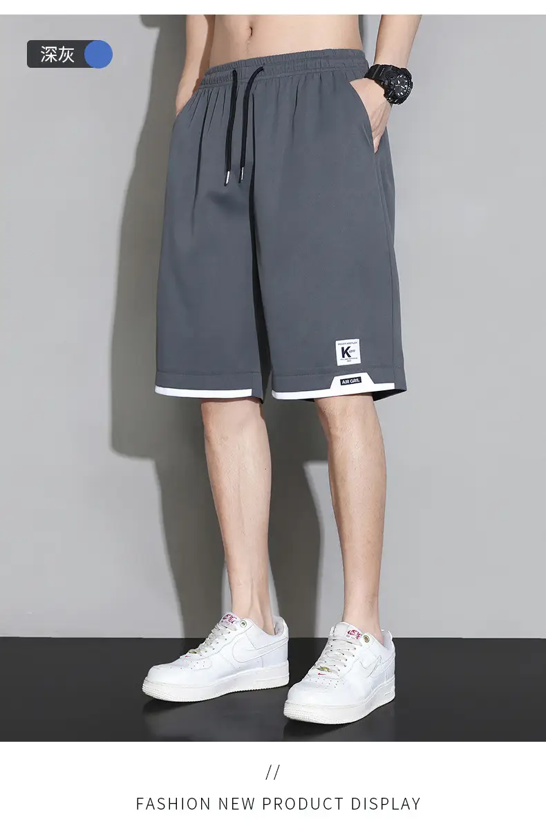 Men Ice Silk Shorts Grey 2024 Summer Casual — feature 12