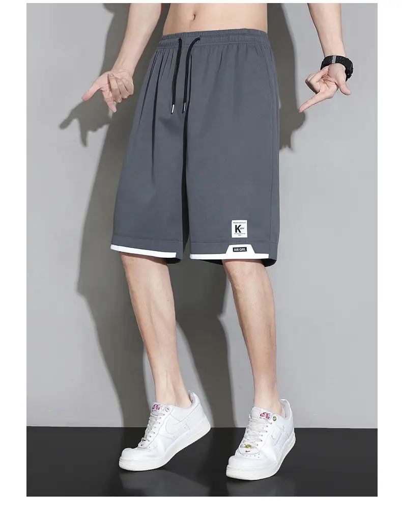 Men Ice Silk Shorts Grey 2024 Summer Casual — feature 13
