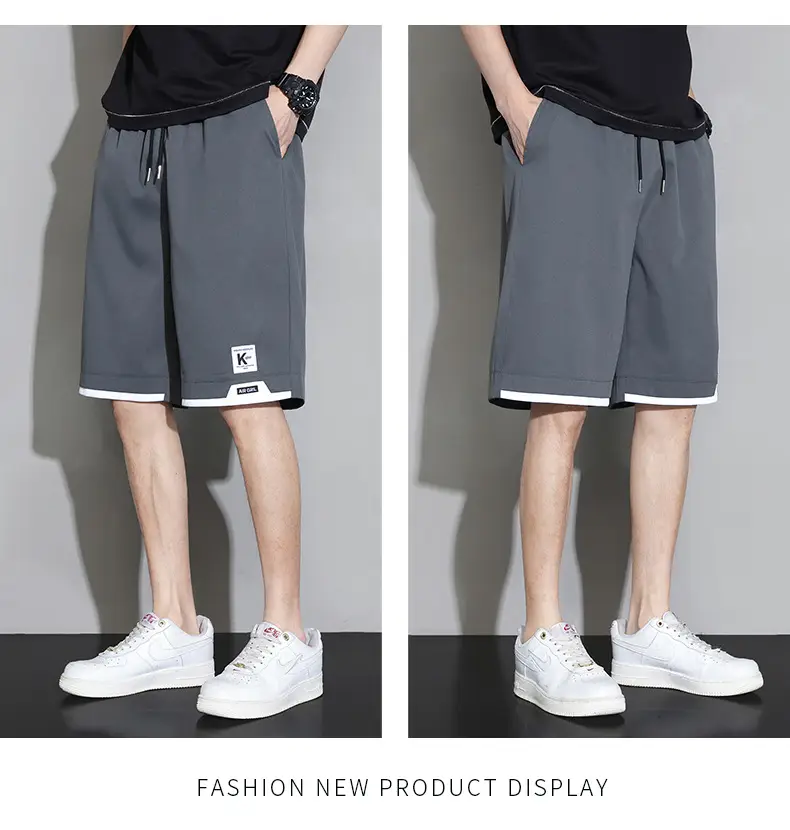 Men Ice Silk Shorts Grey 2024 Summer Casual — feature 14