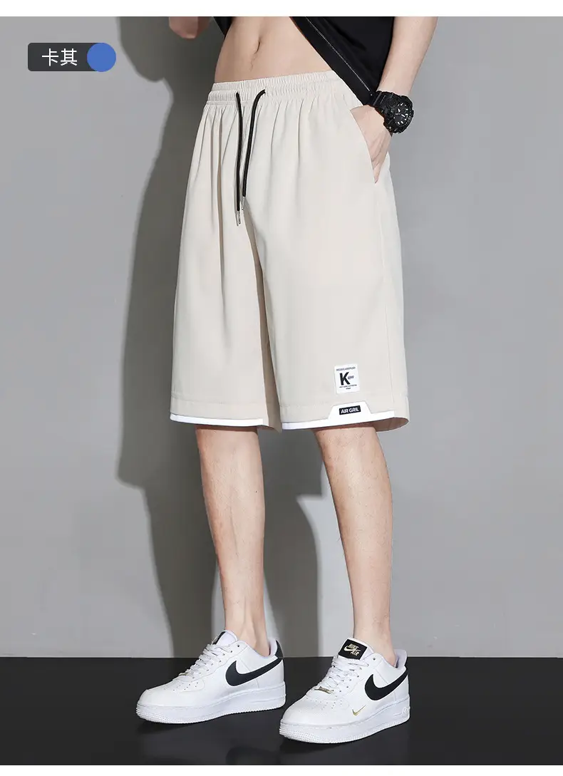 Men Ice Silk Shorts Grey 2024 Summer Casual — feature 15