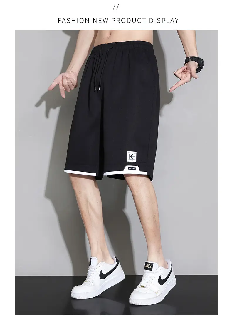 Men Ice Silk Shorts Grey 2024 Summer Casual — feature 9